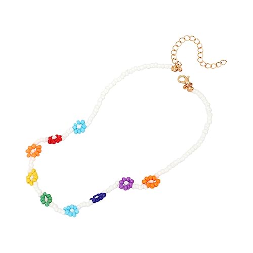 FOMIYES Blumenperlen Halskette für Damen Einfache Stilvolle Kette Perfektes Accessoire für Partys Reisen Langlebig Leicht die Schönheit der Frauen von FOMIYES