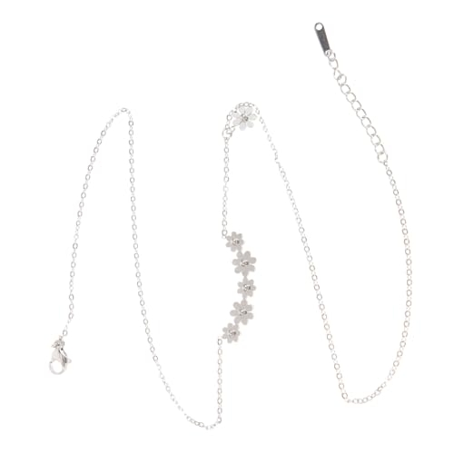 FOMIYES Blumiger Anhänger Halskette Damen Zarte Schmuckkette Minimalistisches Design Silberfarbene Damenhalskette für Alltag und von FOMIYES