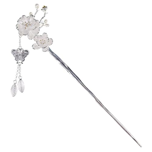FOMIYES Blumiger Haarschmuck Haarschieber Pflaumenblüte mit Quaste Damen Chinesische Haarstäbchen Elegant Stabil für Dickes Langhaar Hochzeits und Alltagsfrisuren von FOMIYES