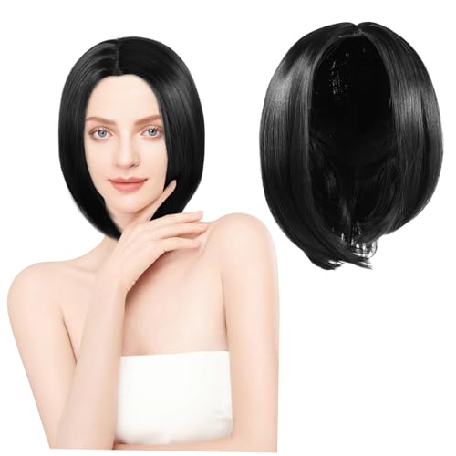 FOMIYES Bob Perücke Kurze Cosplay -perücken Für Frauen Mädchen Cosplay Perücke Glattes Synthetisches Haar Foto -requisiten Perücken Synthetisches Haar Hochtemperaturdraht Schwarz von FOMIYES