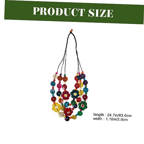 FOMIYES Bohemia Mehrschichtige Halskette aus Kokosnussschale Vintage Perlen Anhänger Damen Schmuck für Alltag Party von FOMIYES