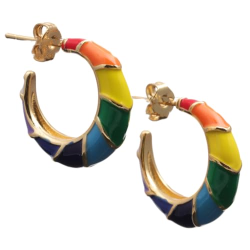 FOMIYES Bohemia Ohrstecker Damen Regenbogen Ohrringe Modisch Schmuck für Frauen Ohrhänger Party Geschenkidee von FOMIYES