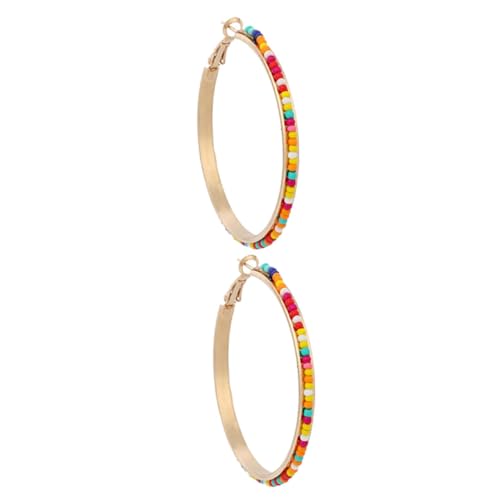 FOMIYES Bohemian Stil Ohrringe Damen Ethnische Runde Perlen Hängend Ohrschmuck Hautfreundlich Modisch für Party Fotografie von FOMIYES