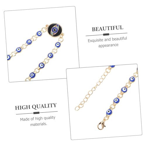 FOMIYES Boho Armband Damen Hand Schmuck mit Blauem und Schwarzem Auge Türkischer Stil Handkette Stilvolles Damenarmband Bohemian Look Styles Zufällig Gewählt von FOMIYES