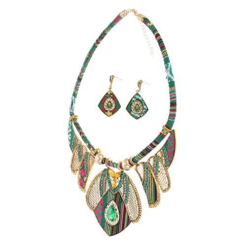 FOMIYES Boho Halskette und Ohrringe Damen Ethnisch Statement Schmuck Sommer Schmuckset für Frauen Party Hochzeit Geschenk von FOMIYES