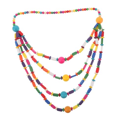 FOMIYES Boho Holzperlen Halskette Retro Mehrlagig Ethnisch Handmade Lang Schmuck für Damen Herren Sommer Strand Festival Accessoire von FOMIYES