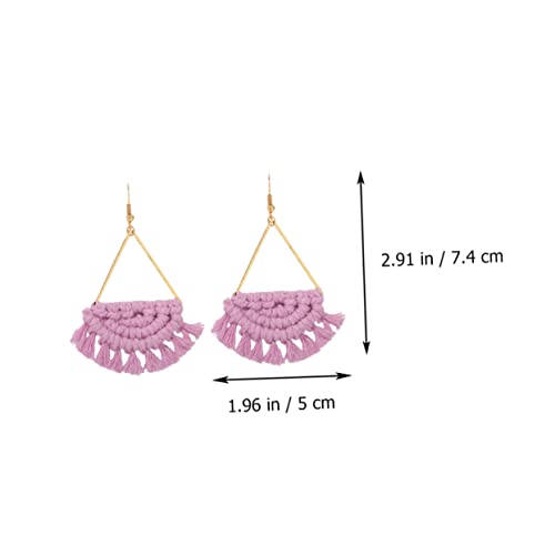 FOMIYES Boho Ohrhänger Damen Handgewebt Fächerförmig Leicht Modisch Schmuck Accessoires von FOMIYES