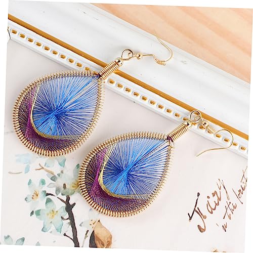 FOMIYES Boho Ohrhänger Ethnisch Geflochtene Fäden Eardrops Damen Schmuck Blau von FOMIYES