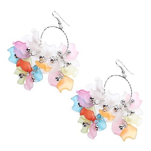 FOMIYES Boho Ohrhänger Ohrschmuck Bunte Blumenblätter Tropfen Statement Ohrringe Damen für Strandurlaub Festival von FOMIYES