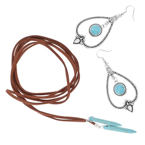 FOMIYES Boho Schmuckset Damen mit Türkis Halskette und Ohrringen Natürlicher Schmuck für Frauen Elegantes Schmuckset für Hochzeit Alltag FOMIYES Boho Schmuckset Damen mit Türkis Halskette und Ohrringen Natürlicher Schmuck für Frauen Elegantes Schmuckset für Hochzeit Alltag von FOMIYES