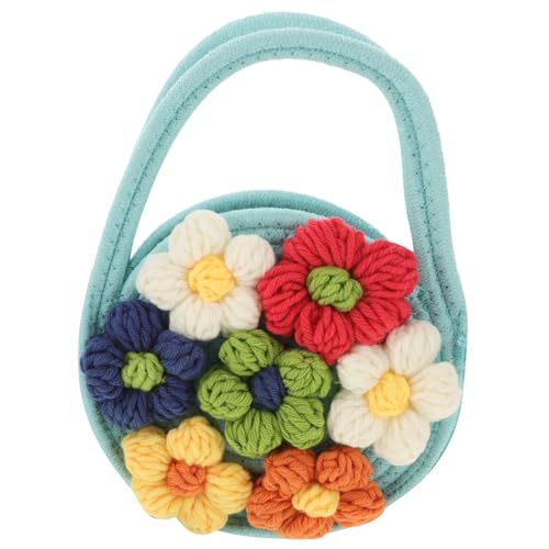 FOMIYES Boho Schultertasche Damen aus Langlebigem Baumwollseil Geflochtene Strandtasche mit Blumenmotiv Leicht und Angenehm Modische Sommertasche für Alltag und Urlaub Grün von FOMIYES