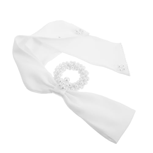 FOMIYES Braut-Hochzeits-Stirnband mit Schleife, Kopfschmuck, Haarband, langer, Braut-Haarschmuck für Bräute am Hochzeitstag und bei der Verlobung von FOMIYES