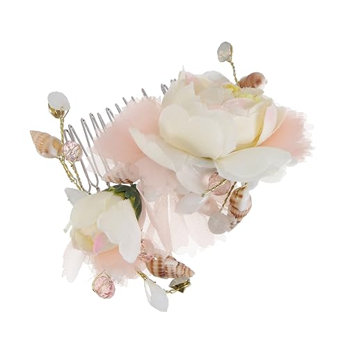 FOMIYES Brautkamm Haarkamm Blumenhaarkamm Muschel Seidengarn Haarschmuck für Hochzeit Abendveranstaltungen Party Abschlussball von FOMIYES