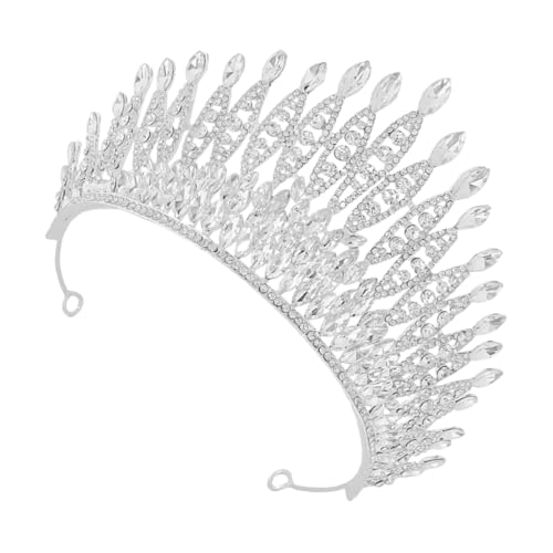 FOMIYES Brautkrone aus Metall Leichtes Komfortables Tiara Stirnband mit Feiner Verarbeitung Langlebigem Design für Hochzeit Geburtstag und Festliche Damenanlässe Silberweißes von FOMIYES
