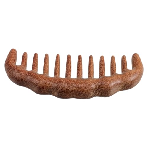 FOMIYES Breitzahn Holzmassagekamm für Lockiges Haar Natürliche Holzkonstruktion Antistatisch Kopfhautmassager Entwirrt Sanft Frei von Haarschäden Leicht Tragbar für Damen und Herren von FOMIYES