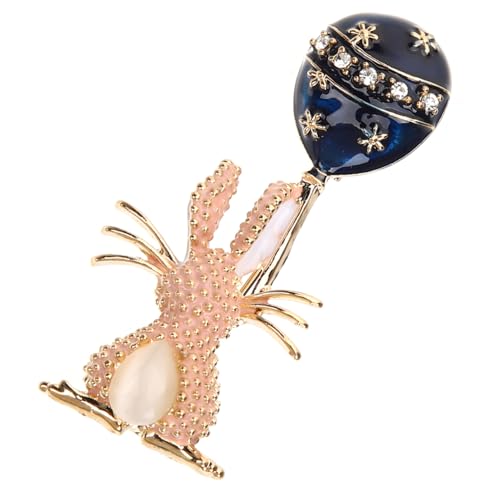 FOMIYES Kaninchen Brosche Pin Mit Ballon Hasen Brosche Für Damen Ostergeschenk Neujahrsgeschenk Modeschmuck Für Frauen Häschen Anstecknadel Für Kleider Und Hüte von FOMIYES