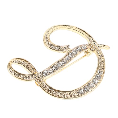 FOMIYES Buchstaben Brosche Anstecknadel für Damen und Herren Kreative Legierungsbrosche Vielseitiges Modeaccessoire für Kleidung Rucksäcke und Handwerk Stylische Anstecknadel Buchstabe D von FOMIYES