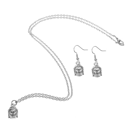 FOMIYES Buddha-halskette Und Ohrringe Für Damen Schmuck Anhänger Hakenohrringen Für Hochzeit Abendparty Feier Fotoshooting von FOMIYES