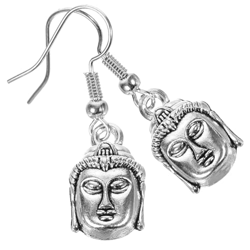 FOMIYES Buddha Ohrringe Damen Antik Silberfarben Leichte Zinklegierung Ohrhänger Filigranes Design mit Spirituellem Symbol Langlebiger Schmuck für Festival und Alltag von FOMIYES