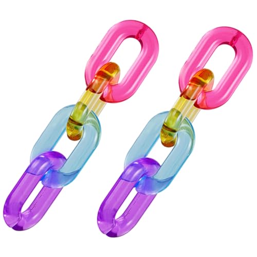 FOMIYES Bunte Damen Ohrhänger Ketten Design Leichtgewichtige Statement Ohrringe Transparente Jelly Chain Ohrschmuck für Alltag Party von FOMIYES
