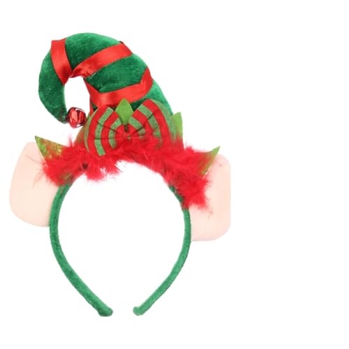 FOMIYES Bunte Feder Kopfschmuck Mit Glitzer Für Weihnachten Festlicher Haarreifen Mit Elfenohren Ideales Kostümzubehör Für Weihnachtsfeiern Und Partys von FOMIYES