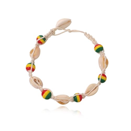 FOMIYES Bunte Holzperlen Fußkettchen Damen Fußkette Handgefertigt Geflochten Boho Schmuck Strand Party Schmuck Accessoire von FOMIYES