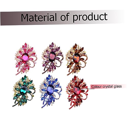 FOMIYES Bunte Kristallglas Brosche Funkelnde Dekorationsnadel für Schals Taschen und Kleidung Rot für Frauen Leicht Hochwertigem Material Gefertigt von FOMIYES