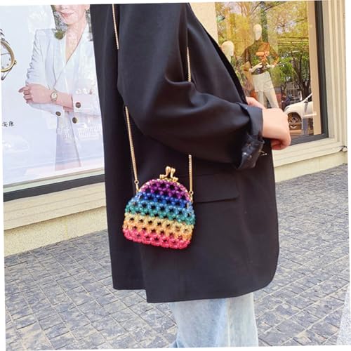 FOMIYES Bunte Perlenhandtasche Damen Umhängetasche Hohlperlen Acrylbeads Handgefertigt Robust und Glänzend für Alltag und Party FOMIYES Bunte Perlenhandtasche Damen Umhängetasche Hohlperlen Acrylbeads Handgefertigt Robust und Glänzend für Alltag und Party von FOMIYES