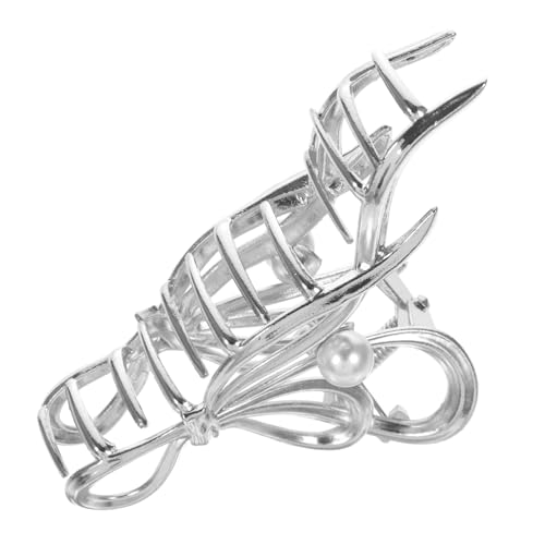 FOMIYES Butterfly Haarklammer Damen Großer Haarspangen Clip mit Perlen Dekor Stabiler Haarschmuck für Dickes und Langes Haar zum Fixieren Beim Kochen Schminken und Sport von FOMIYES