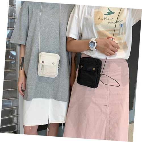 FOMIYES Canvas Crossbody Bag Damen Klein Verstellbar Multifunktionale Schultertasche Schwarz Modischer Mini Umhängebeutel für Alltag Kosmetik und Shopping Leicht und Robust für Frauen und von FOMIYES