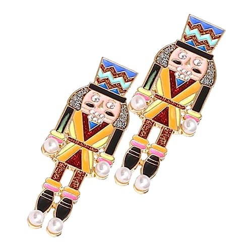 FOMIYES Cartoon Nutcracker Ohrstecker mit Strass und Perlen Leichte Party Ohrringe für Frauen Festliche Ohrhänger für Weihnachten Hochzeit Alltag Langlebig und Modisch von FOMIYES