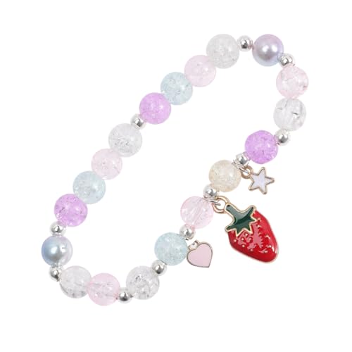 FOMIYES Erdbeer-charmarmband Für Mädchen Mit Kristallperlen Bettelarmband Partygeschenk Erdbeerperlenarmband Schmuck Für Junge Mädchen von FOMIYES