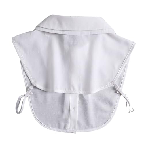 FOMIYES Chiffon Fake Collar für Damen Abnehmbarer Kragen Elegantes Design Leicht und Praktisch Ergänzung für Blusen und Oberteile Weiß von FOMIYES