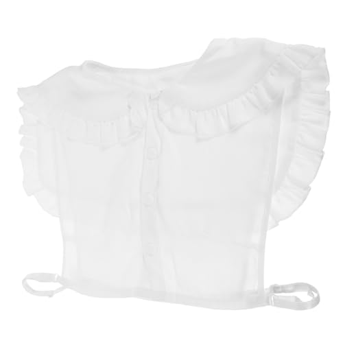 FOMIYES Chiffon Fake Doll Collar Damen Blusenkragen Halbes Shirt Accessoire Elegant Süßer Verstellbarer Kragen Für Frauen Ganzjährig Kombinierbar von FOMIYES