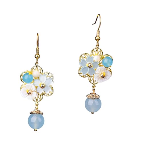 FOMIYES Chinesische Ethno ohrhänger mit Blumenanhänger Lange Baumelnde Ohrringe mit Hakenverschluss Komfortabel und Sicher als für Abschluss Hochzeit und Besondere Anlässe von FOMIYES