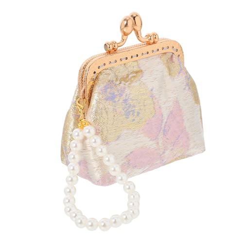 FOMIYES Chinesische Geldbörse mit Perlenverzierung Handtasche für Damen Boho Münzbeutel Besticktes Schmucktäschchen für Hochzeit und Reise Vielseitige Aufbewahrung von FOMIYES