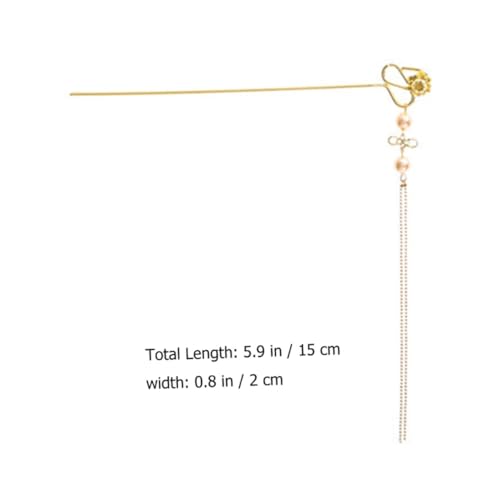 FOMIYES Chinesischer Haarschmuck Perlen Blume Haarnadel mit Langer Quaste Eleganter Haarstab im Traditionellen Stil für Frauen Geeignet für Festtage Partys Hochzeiten und Hanfu outfits von FOMIYES