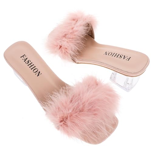 FOMIYES Chunky Heel Sandalen Damen Open Toe Sommer Hausschuhe Leicht Atmungsaktiv PU Rubber Material Bequeme Freizeit Schuhe Für Strand Indoor Outdoor von FOMIYES
