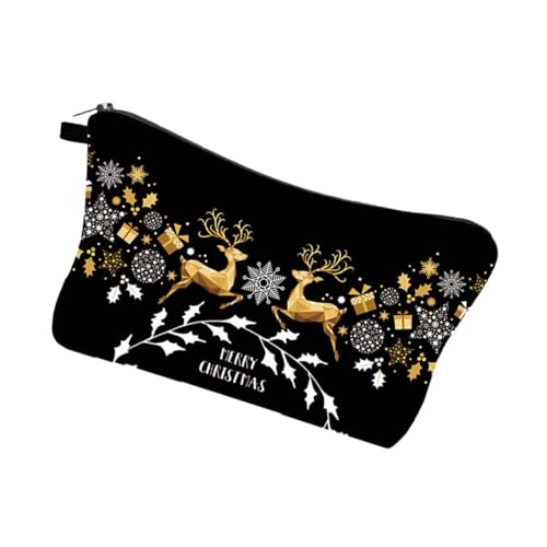 FOMIYES Clutch in Elchform Weihnachtlicher Kulturbeutel Großes Fassungsvermögen Reise-Kosmetik-Organizer Reißverschluss-Design von FOMIYES