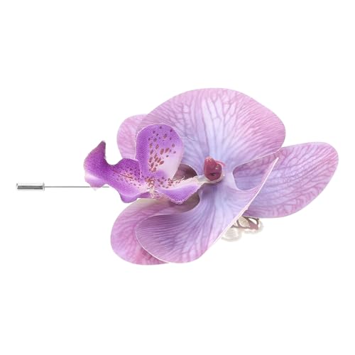 FOMIYES Corsage Brosche Lavendel Blumen Anstecknadel Kleid Formelle Damen Brosche Anzug Anstecknadel Blumen Anstecknadel Bräutigam Groß Vintage Hochzeitsdekor Orchideen Brosche von FOMIYES