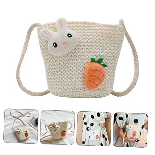 FOMIYES Crossbody Tasche Stroh Geflochten Kleine Umhängetasche Mädchen Strandtasche Robust Langlebig Praktisch Für Alltag Party von FOMIYES