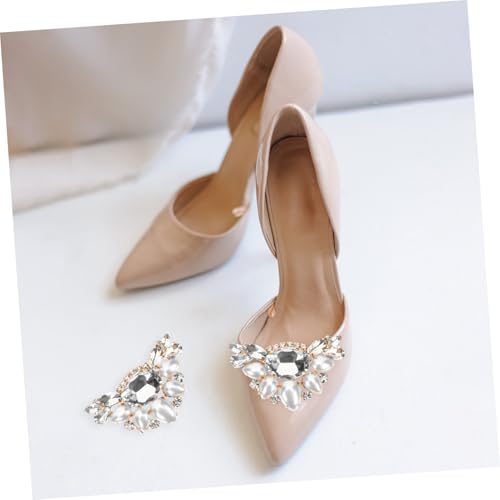 FOMIYES Crystal und Perlen Schuhclips für Pumps Abnehmbare Brautschmuck Schuhclips Schuhaccessoires für Frauen Dekorative Blüten Schuhelemente von FOMIYES