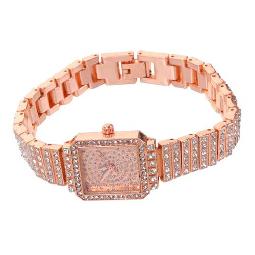 FOMIYES Damen Armbanduhr mit Strass Quarzuhr im Modischen Design für Roségold Komfortabel und Individuell Anpassbar von FOMIYES