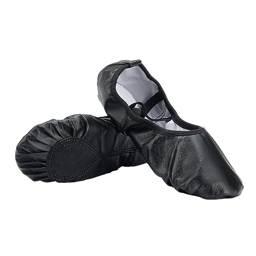 FOMIYES Damen Ballettschuhe mit Oxhide Ledersohle Elastischem Stretchband Leichter und Yogaschuh Atmungsaktiv und Flexibel für Tanztraining und Moderne Tänze von FOMIYES