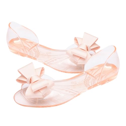 FOMIYES Damen Bowknot Sandalen Flach Jelly Schuhe Atmungsaktiv Sommer Beachwear Beige Modisch Leicht und Kreative Sandaletten für Freizeit und Urlaub FOMIYES Damen Bowknot Sandalen Flach Jelly Schuhe Atmungsaktiv Sommer Beachwear Beige Modisch Leicht und Kreative Sandaletten für Freizeit und Urlaub von FOMIYES