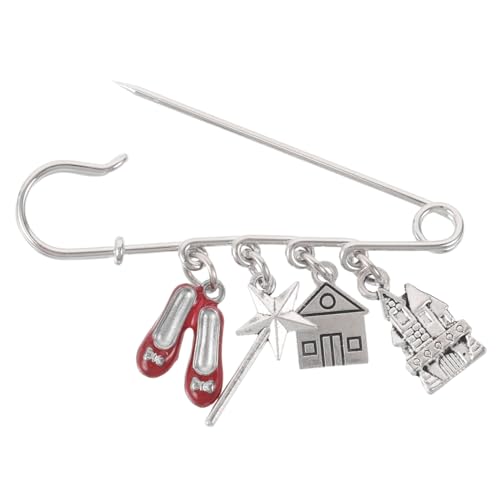 FOMIYES Damen Brosche mit Zauberer Schloss und Ballettschuh Design Vielseitiger Anstecker für Pullover Westen und Mäntel Stilvolles Accessoire für Partys und Festliche Anlässe von FOMIYES