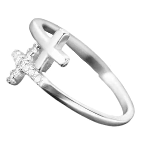 FOMIYES Damen Cross Ring Offener Doppelter Kreuzschmuck Verstellbar Eleganter Modeschmuck Für Party Alltag von FOMIYES
