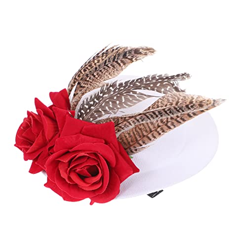 FOMIYES Damen Fascinator Haarschmuck mit Federn Eleganter Kopfschmuck für Tea Party Hochzeiten Besondere Anlässe Einfach Anzubringen Stilvolles Accessoire für Frauen von FOMIYES
