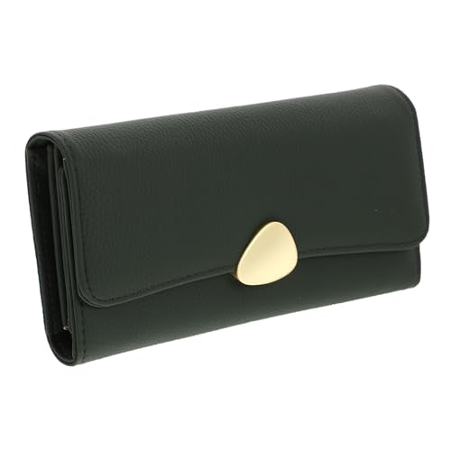 FOMIYES Damen Geldbörse Grün Litchi textur Dreifach Gefaltet Portemonnaie mit Münzfach Schlankes Praktisches Kartenetui für Mädchen und Frauen Kleines Leichtes Portemonnaie für Geld und von FOMIYES