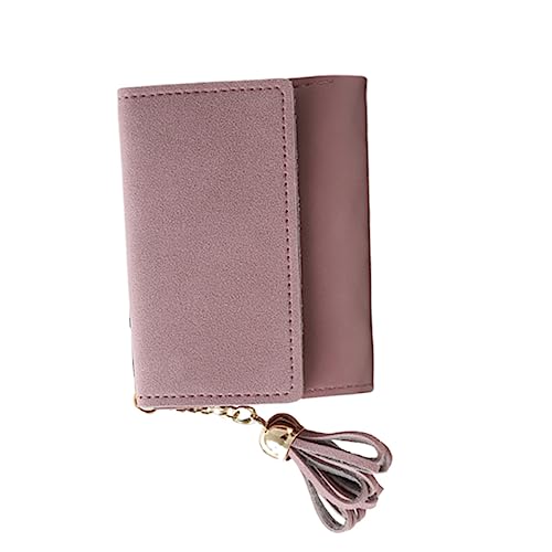 FOMIYES Damen Geldbörse PU Dreifach Gefaltet mit Quaste Modisch Leicht und Kompakt für Karten Münzen und Bargeld Studenten Mädchen Geschenkidee von FOMIYES